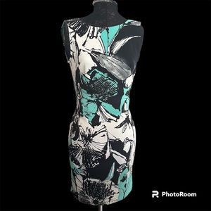 Connected Apparel Sleeveless Multicolor Sheath Dress. Size 4 . poly blend .